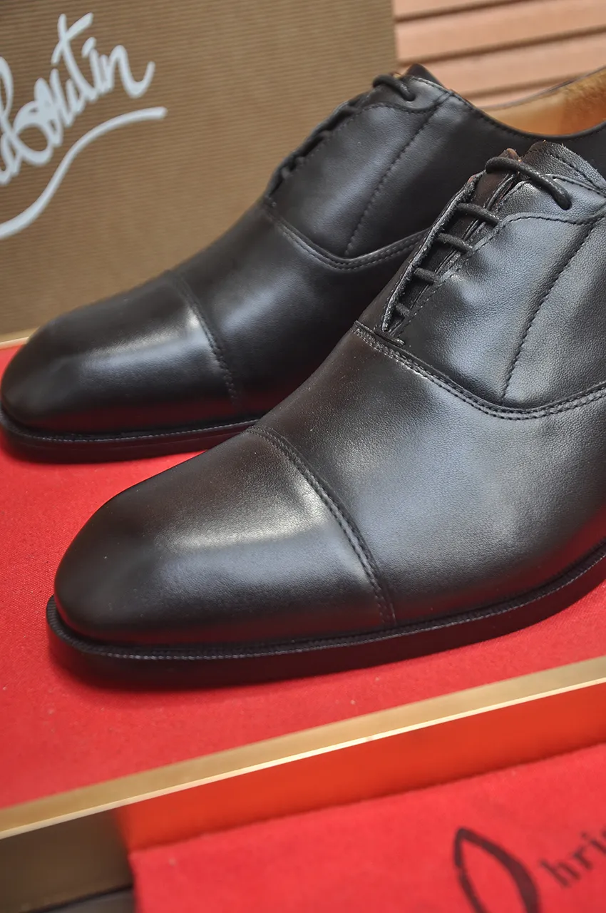 Men's shoes 💰620💶 [Chrstian Loubotin] Red-soled shoes 💋Original mold opening, the highest version on the market, purely handmade ➕Imported cowhide uppers, first-layer water-dyed cowhide lining! Original EU high-gloss outsole. 38 to 45 (45 customized)